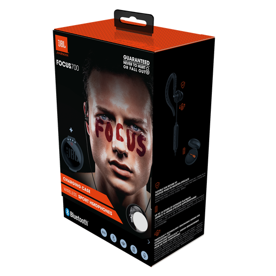 JBL Focus 700 In Ear Wireless Sport Headphones with charging case